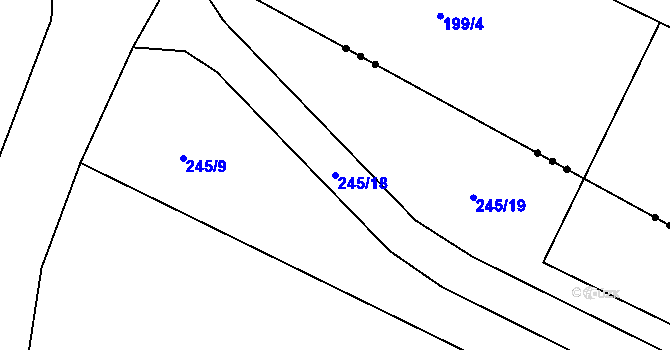 Parcela st. 245/18 v KÚ Zlončice, Katastrální mapa
