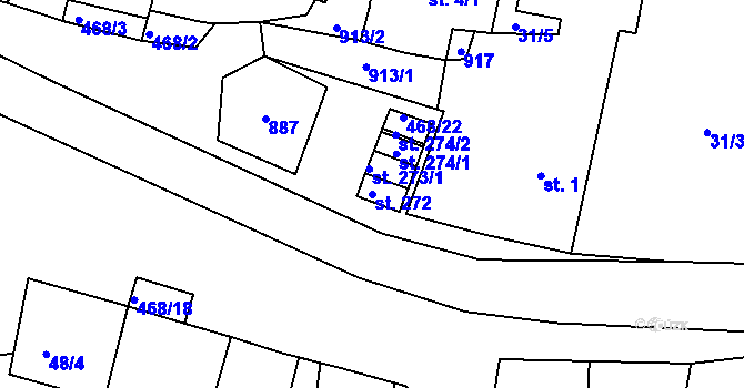 Parcela st. 272 v KÚ Zlončice, Katastrální mapa