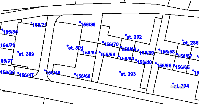 Parcela st. 156/64 v KÚ Zlončice, Katastrální mapa