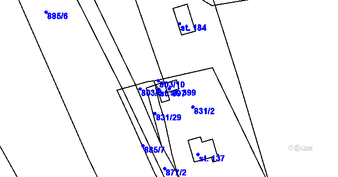 Parcela st. 399 v KÚ Zlončice, Katastrální mapa