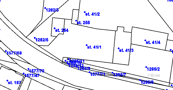 Parcela st. 41/1 v KÚ Chvojenec, Katastrální mapa