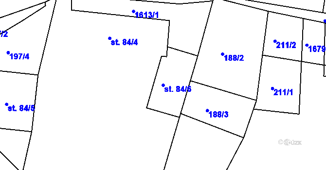 Parcela st. 84/6 v KÚ Chvojenec, Katastrální mapa