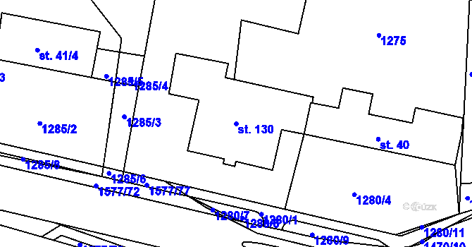Parcela st. 130 v KÚ Chvojenec, Katastrální mapa