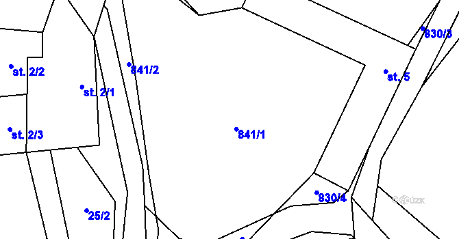 Parcela st. 4/1 v KÚ Chvojnov, Katastrální mapa