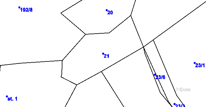 Parcela st. 21 v KÚ Chvojnov, Katastrální mapa