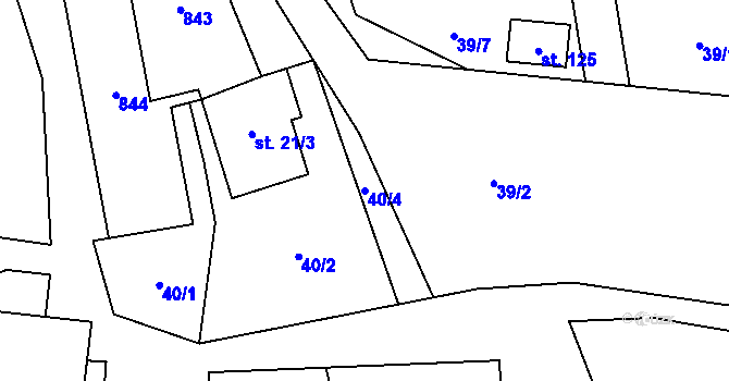 Parcela st. 40/4 v KÚ Chvojnov, Katastrální mapa