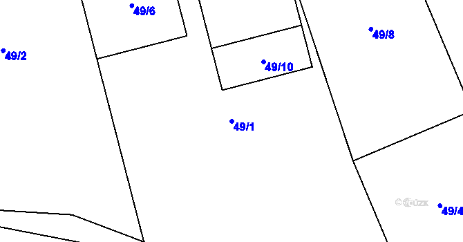Parcela st. 49/1 v KÚ Chvojnov, Katastrální mapa