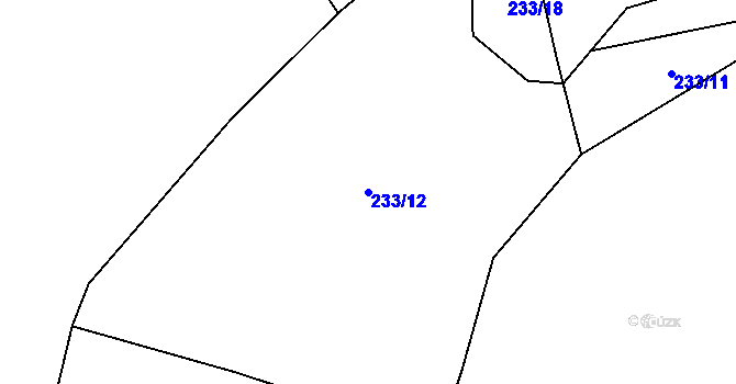 Parcela st. 233/12 v KÚ Chvojnov, Katastrální mapa