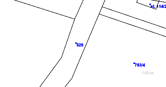 Parcela st. 783/2 v KÚ Chvojnov, Katastrální mapa