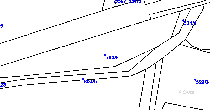 Parcela st. 783/5 v KÚ Chvojnov, Katastrální mapa