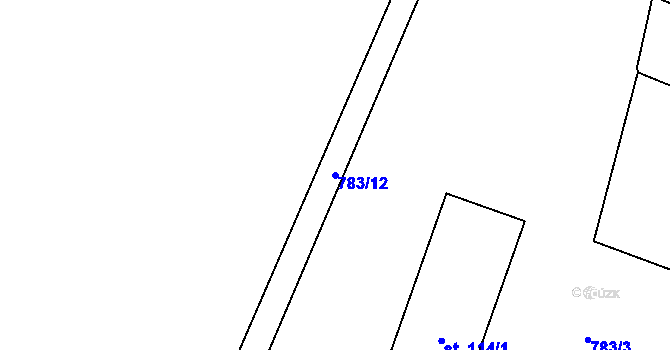 Parcela st. 783/12 v KÚ Chvojnov, Katastrální mapa