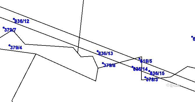 Parcela st. 836/13 v KÚ Chvojnov, Katastrální mapa