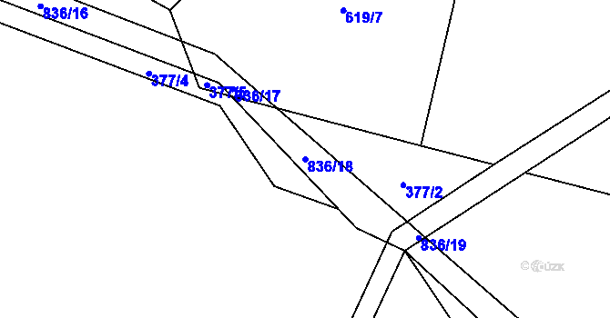 Parcela st. 836/18 v KÚ Chvojnov, Katastrální mapa