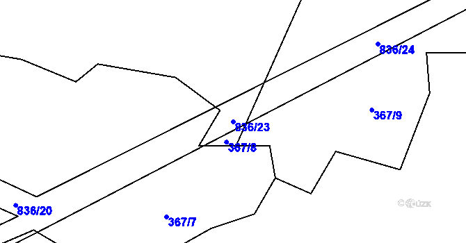 Parcela st. 836/23 v KÚ Chvojnov, Katastrální mapa