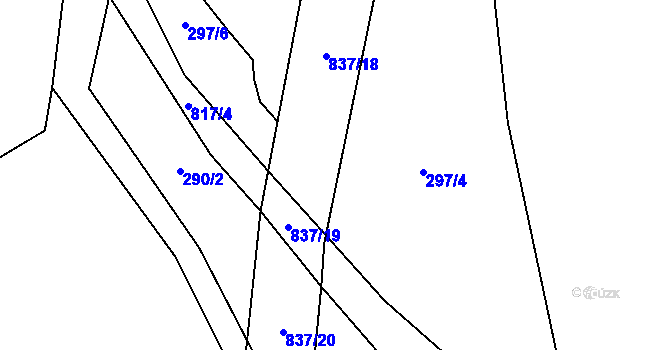 Parcela st. 837/17 v KÚ Chvojnov, Katastrální mapa