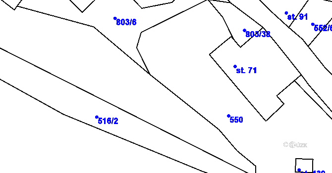 Parcela st. 803/40 v KÚ Chvojnov, Katastrální mapa