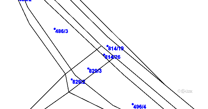 Parcela st. 814/26 v KÚ Chvojnov, Katastrální mapa
