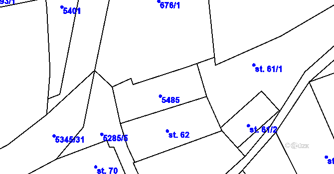 Parcela st. 60 v KÚ Chyňava, Katastrální mapa