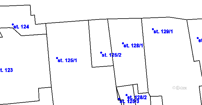 Parcela st. 125/2 v KÚ Chyňava, Katastrální mapa
