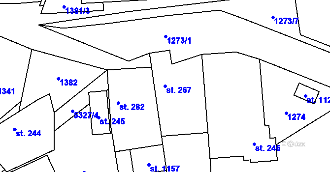 Parcela st. 267 v KÚ Chyňava, Katastrální mapa