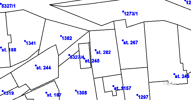 Parcela st. 282 v KÚ Chyňava, Katastrální mapa