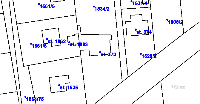 Parcela st. 373 v KÚ Chyňava, Katastrální mapa