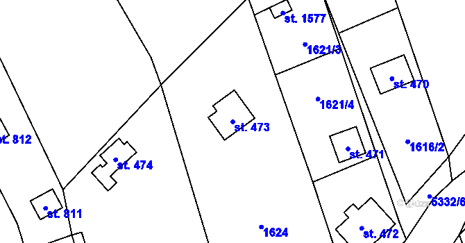 Parcela st. 473 v KÚ Chyňava, Katastrální mapa