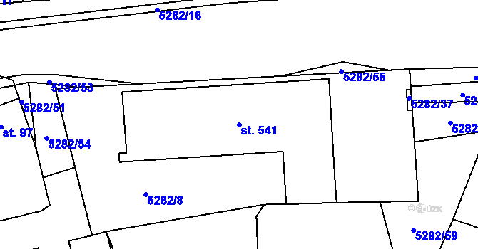 Parcela st. 541 v KÚ Chyňava, Katastrální mapa