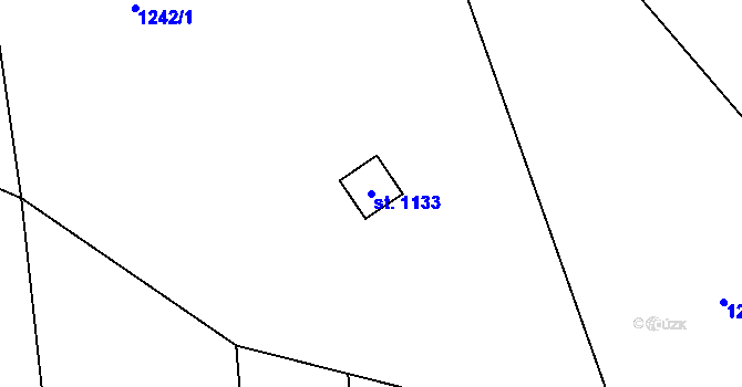 Parcela st. 1133 v KÚ Chyňava, Katastrální mapa