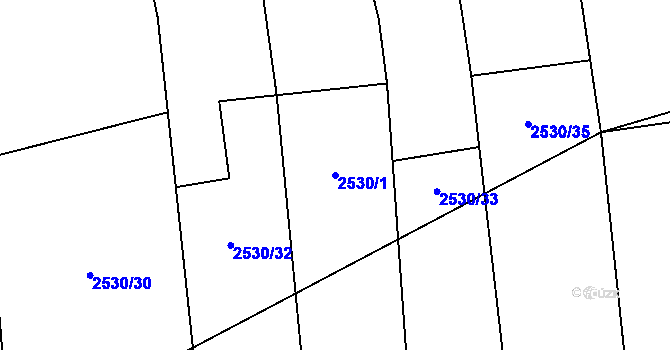 Parcela st. 2530/1 v KÚ Chyňava, Katastrální mapa