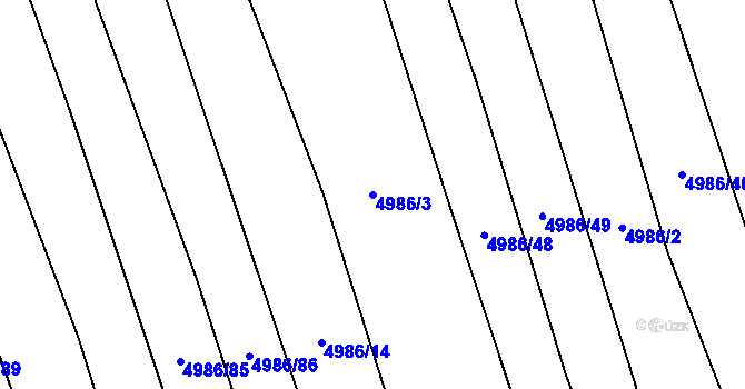 Parcela st. 4986/3 v KÚ Chyňava, Katastrální mapa