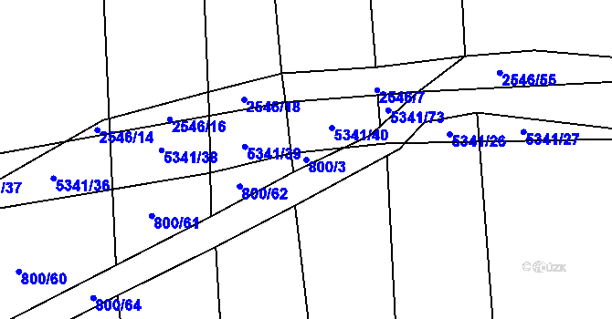 Parcela st. 800/3 v KÚ Chyňava, Katastrální mapa