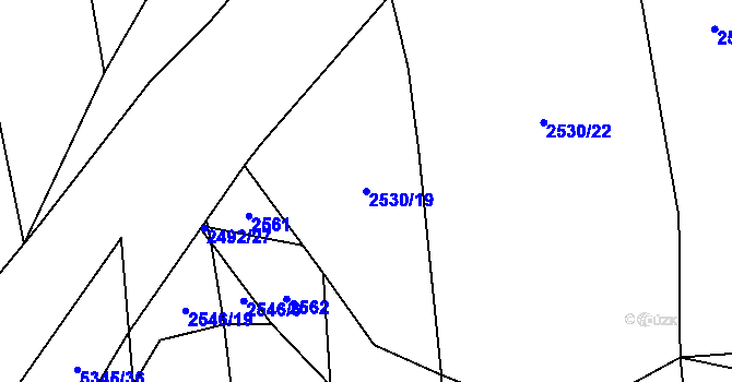 Parcela st. 2530/19 v KÚ Chyňava, Katastrální mapa