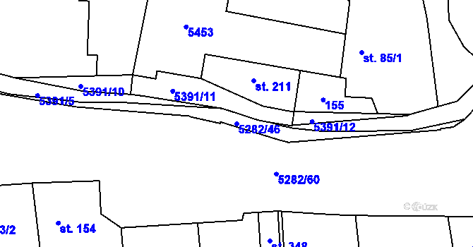 Parcela st. 5282/46 v KÚ Chyňava, Katastrální mapa