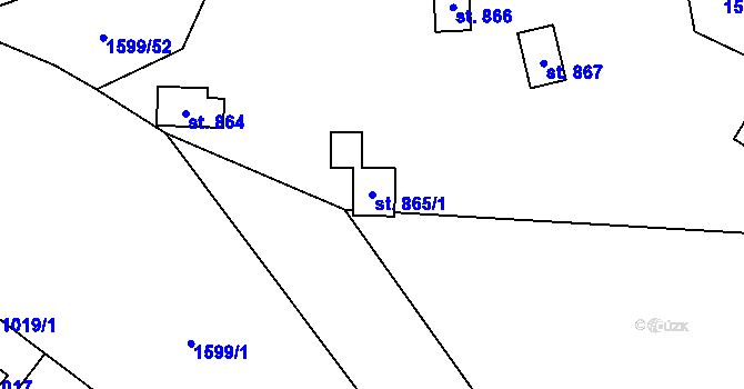 Parcela st. 865/1 v KÚ Chyňava, Katastrální mapa