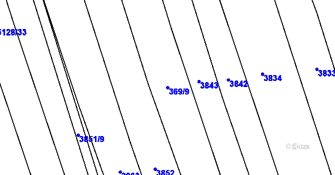 Parcela st. 369/9 v KÚ Chyňava, Katastrální mapa