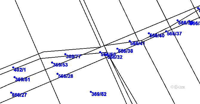 Parcela st. 566/65 v KÚ Chyňava, Katastrální mapa