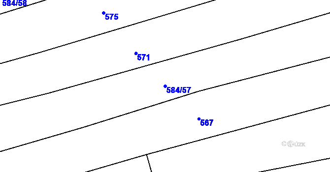 Parcela st. 584/57 v KÚ Chyňava, Katastrální mapa