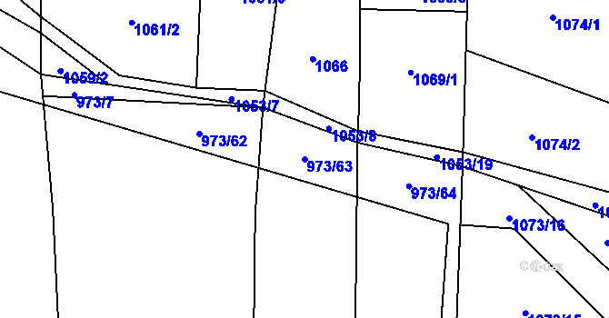 Parcela st. 973/63 v KÚ Chyňava, Katastrální mapa