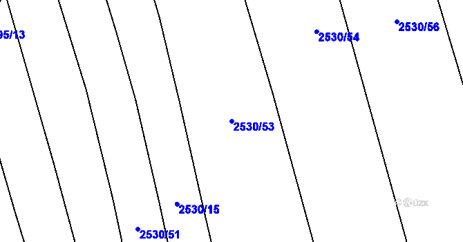 Parcela st. 2530/53 v KÚ Chyňava, Katastrální mapa