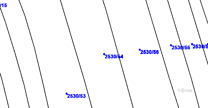 Parcela st. 2530/54 v KÚ Chyňava, Katastrální mapa