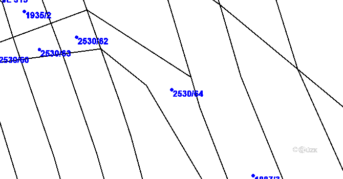 Parcela st. 2530/64 v KÚ Chyňava, Katastrální mapa