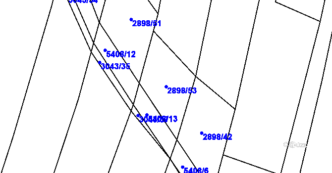 Parcela st. 2898/53 v KÚ Chyňava, Katastrální mapa