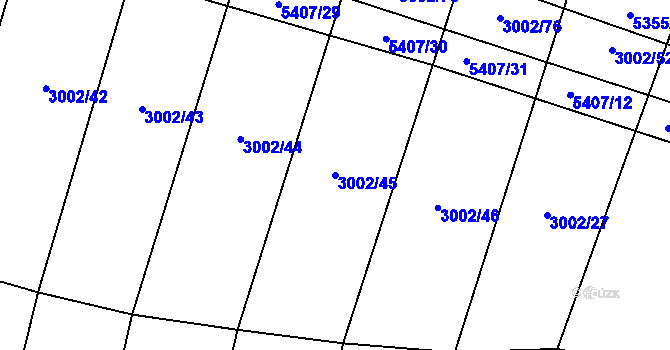 Parcela st. 3002/45 v KÚ Chyňava, Katastrální mapa