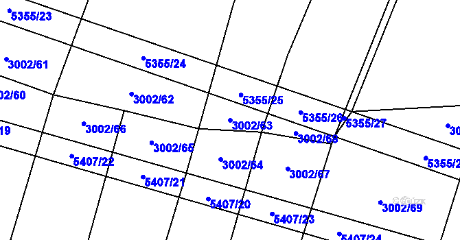 Parcela st. 3002/63 v KÚ Chyňava, Katastrální mapa