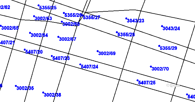 Parcela st. 3002/69 v KÚ Chyňava, Katastrální mapa