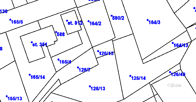 Parcela st. 126/15 v KÚ Chýně, Katastrální mapa