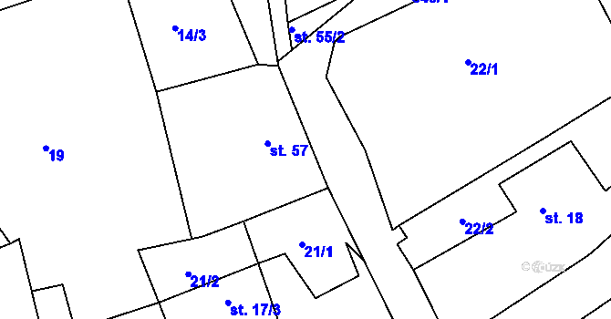 Parcela st. 539/3 v KÚ Chýně, Katastrální mapa