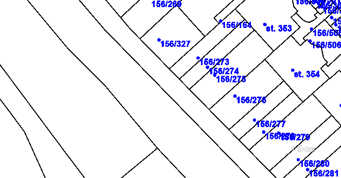 Parcela st. 156/163 v KÚ Chýně, Katastrální mapa