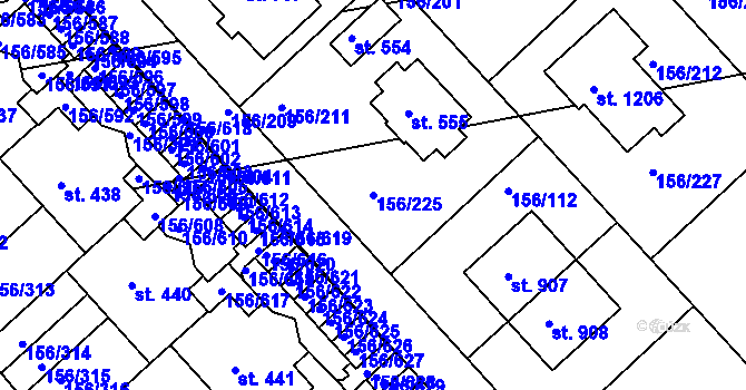 Parcela st. 156/225 v KÚ Chýně, Katastrální mapa